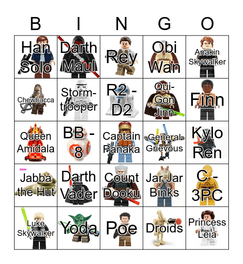 lego Star Wars Bingo Card