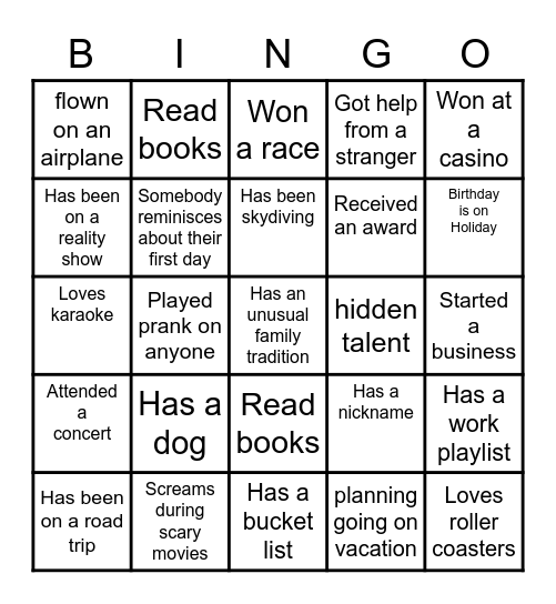 Farewell Bingo Card