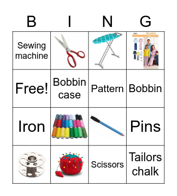 Sewing Bingo Card