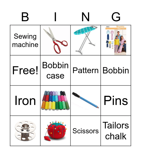 Sewing Bingo Card