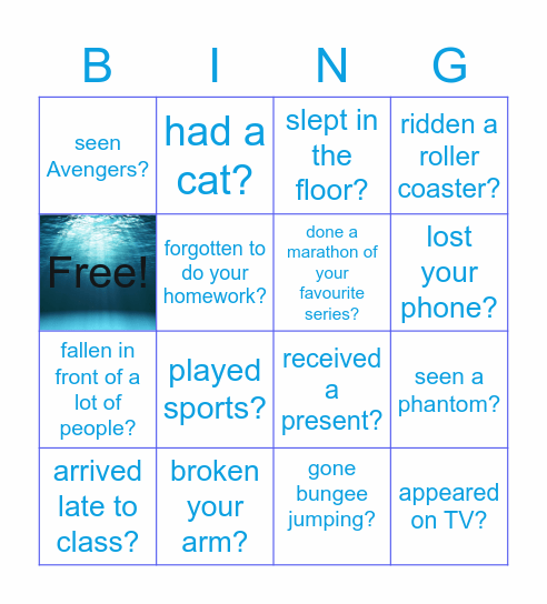Have you ever...? When? Bingo Card