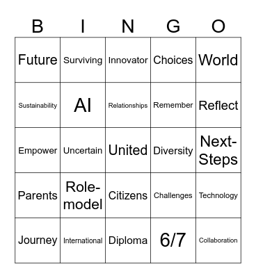 Graduation 2026 Bingo Card