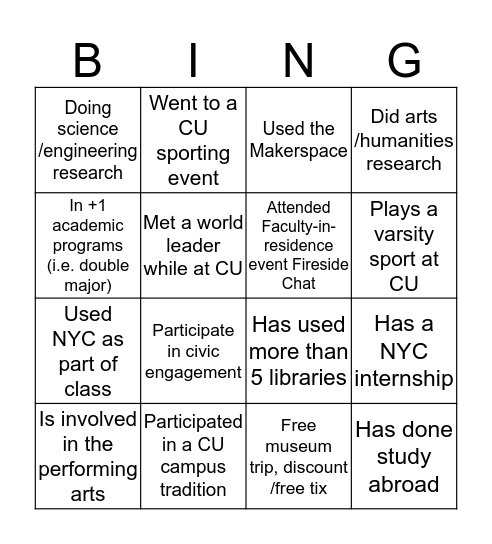 URC Bingo Board Bingo Card