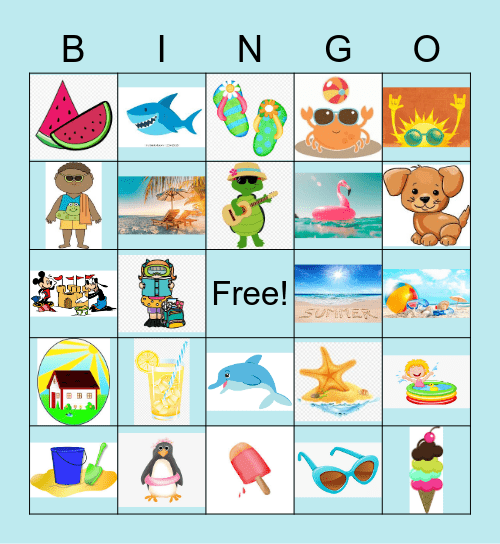 Summer Images Bingo Card