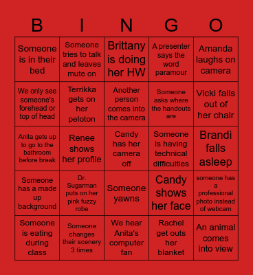 Oh So Fun! Bingo Card