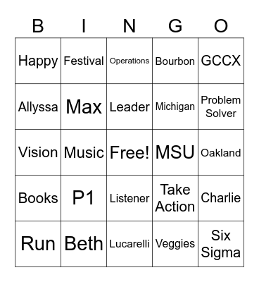Thank you Chris! Bingo Card