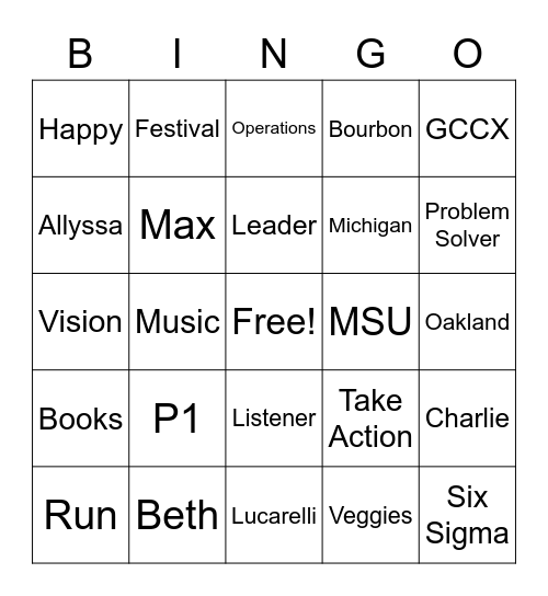 Thank you Chris! Bingo Card