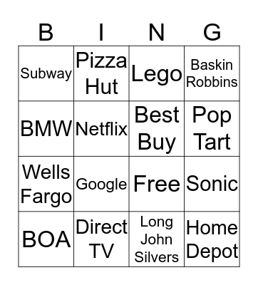 Company Signs Bingo Card