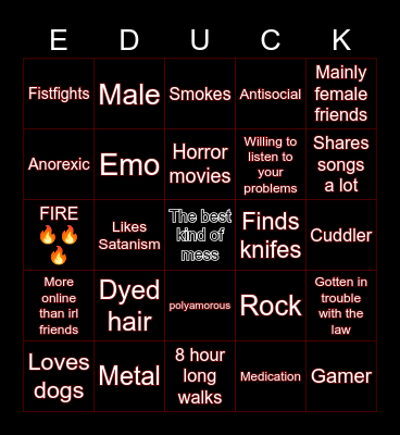 The_Emo_Duck’s bingo Card