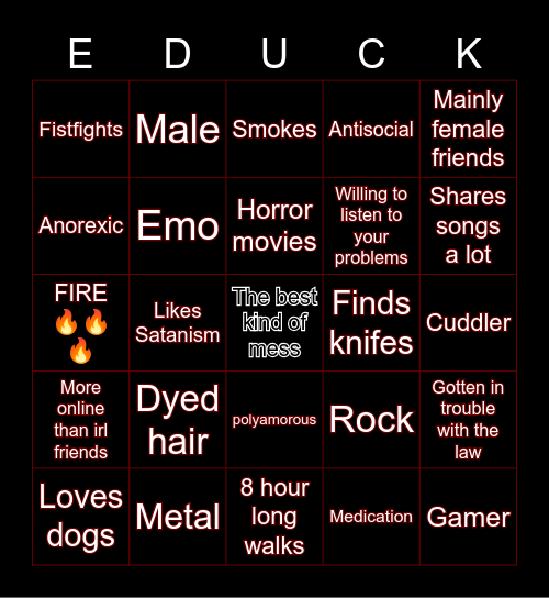 The_Emo_Duck’s bingo Card