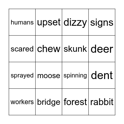 Animal Bridge Bingobridge Bingo Card