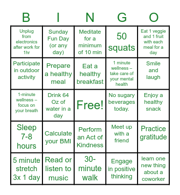 SK-Spring Wellness Challenge Bingo Card