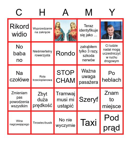STOP CHAM BINGO Card