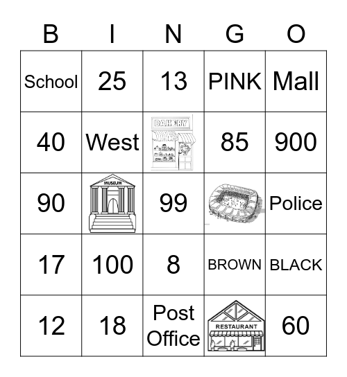 Bingo - 7th Grade B Bingo Card