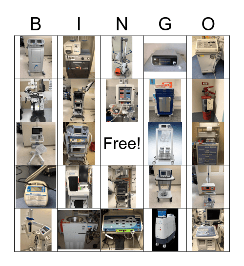 Equipment Bingo Card