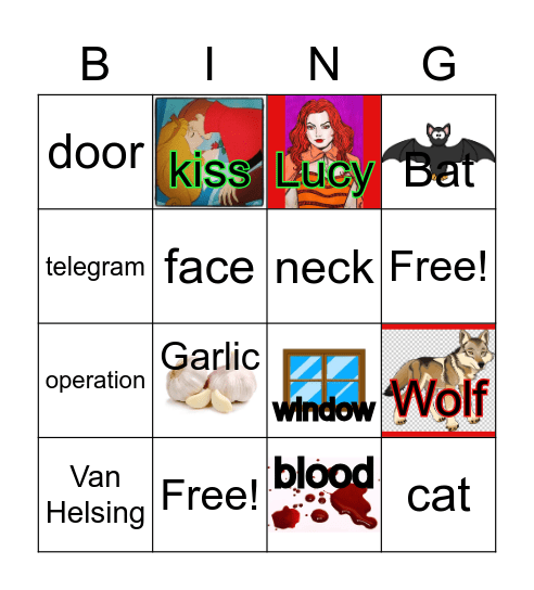 Dracula Bingo Card