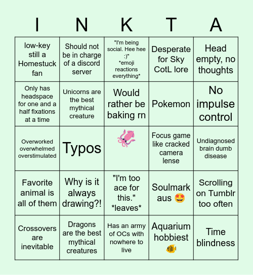 Be Ink do nothing Bingo Card