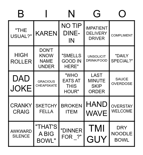 MAI BINGO Card