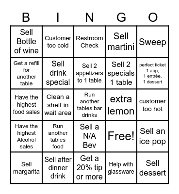Server Bingo Card