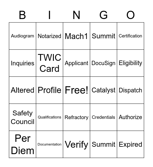 HR BINGO Card