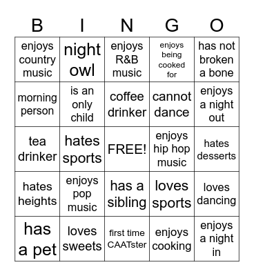 Networking BINGO Card