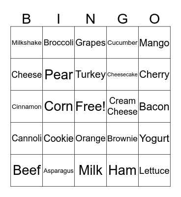 UH Retreat Grocery Bingo Card
