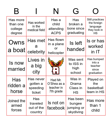 Which Classmate? Bingo Card