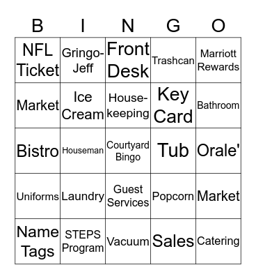 Go Courtyard! Go Courtyard! Bingo Card