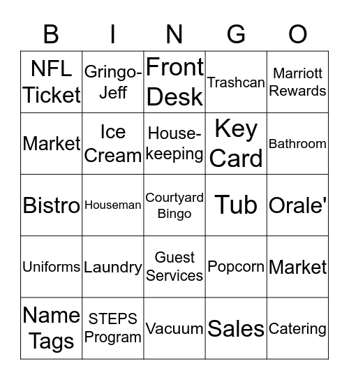 Go Courtyard! Go Courtyard! Bingo Card