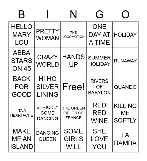 HAPPY WEDNESDAY Bingo Card