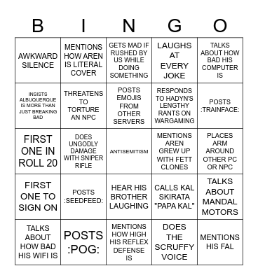 MITCH Bingo Card