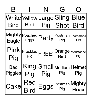 Birdday Party! Bingo Card