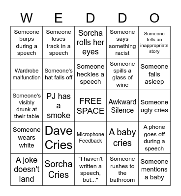 Wedding bingo Card