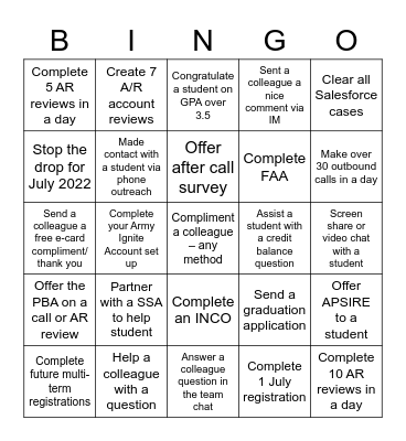 BINGO Card