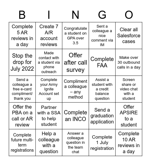 BINGO Card