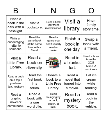 AtoZ Bookaholic's Little Free Library Summer Reading Bingo Card