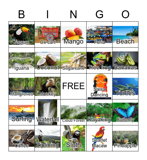 COSTA RICA - PURA VIDA Bingo Card