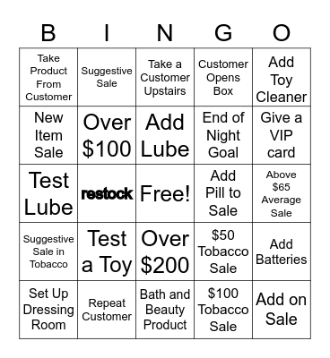 Frisky Bingo Card
