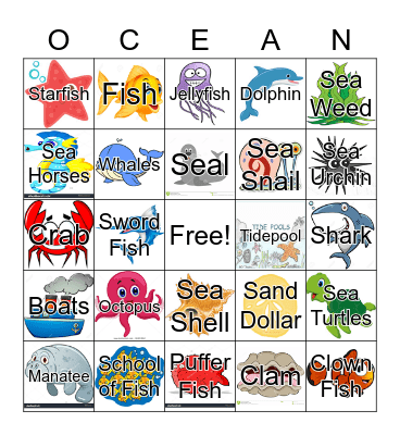 Ocean Bingo Card