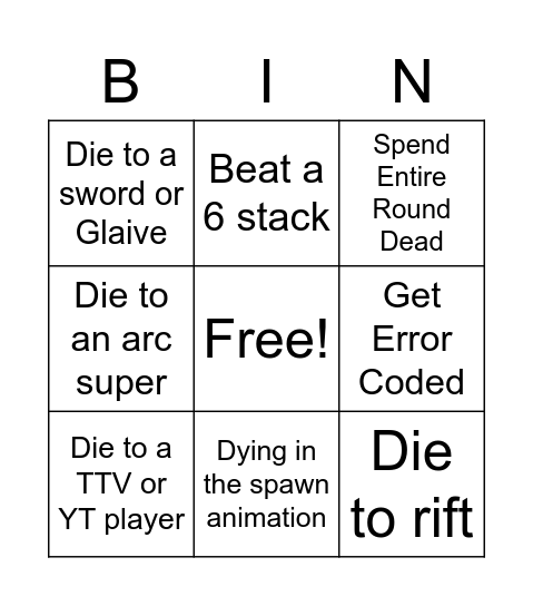 Banner Bingo Card