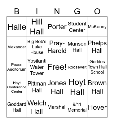Eastern's Long Lost Treasures Bingo Card