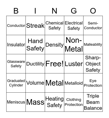 Unit 1 & 2 Bingo Card