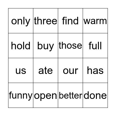 Bingo Card