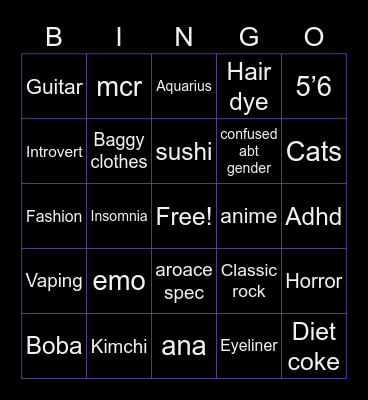 Clelament bingo :) Bingo Card
