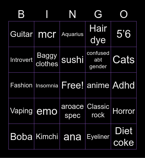 Clelament bingo :) Bingo Card