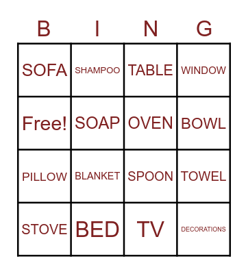 FAMILY BINGO!! Bingo Card