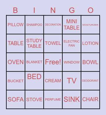 FAMILY BINGO!! Bingo Card