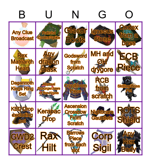 Interclan Bungini Bingo Card