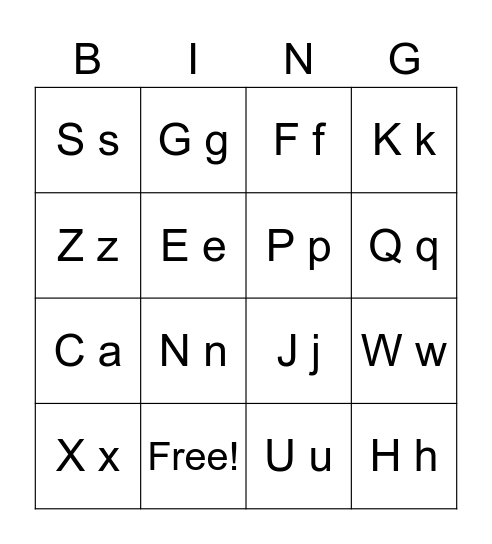 A B C บิงโก ป.1 Bingo Card