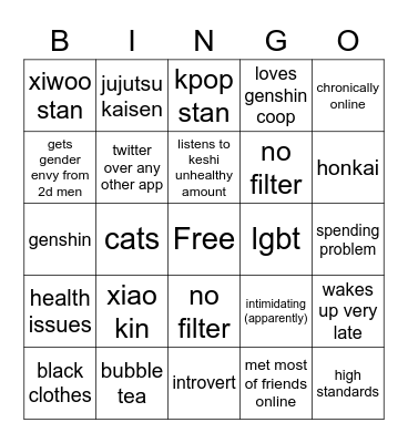 K        A        S Bingo Card